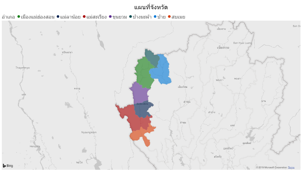 แผนที่จังหวัดแม่ฮ่องสอน